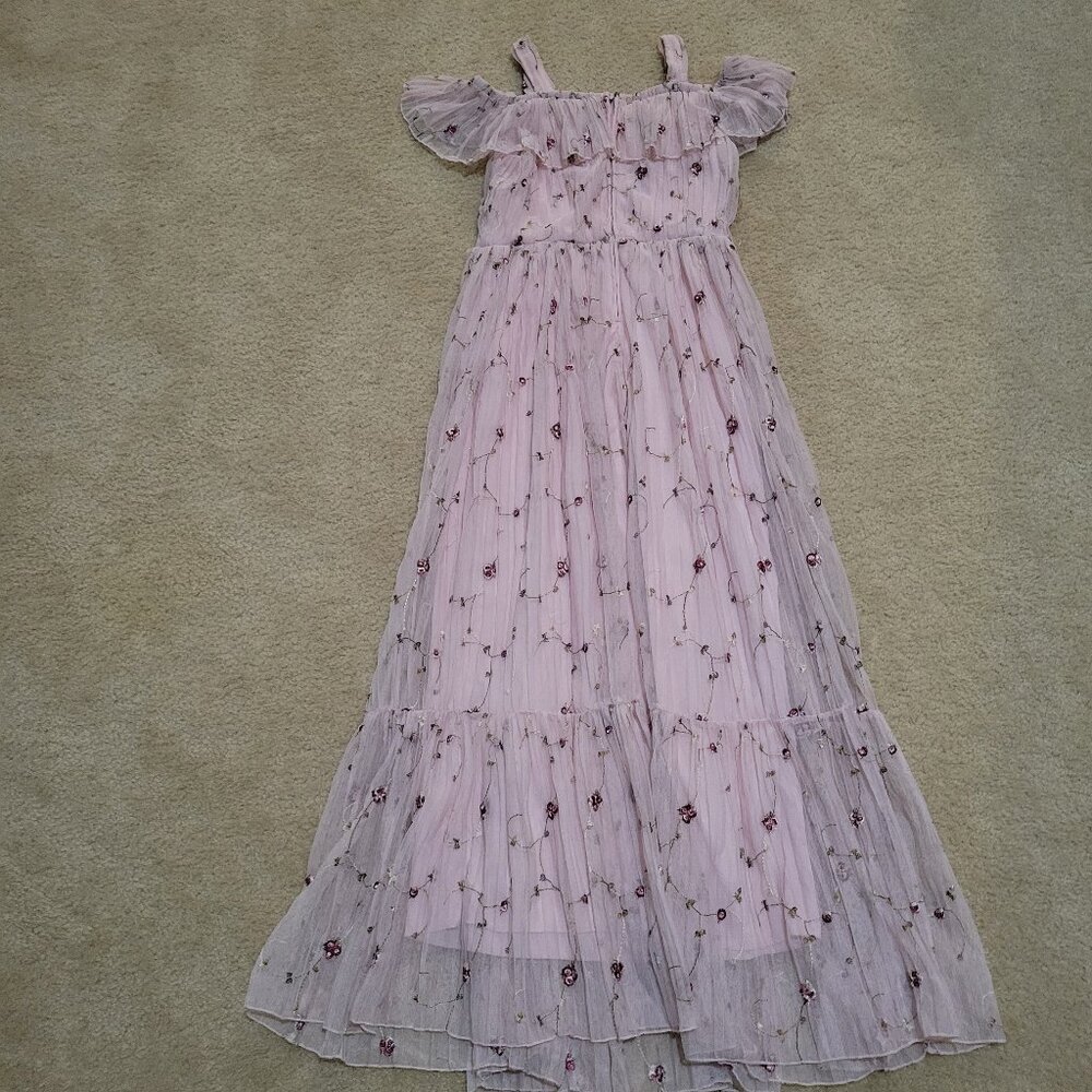 Xtraordinary Pink  size 16 cocquette fairycore floral embroidered whimsy dress